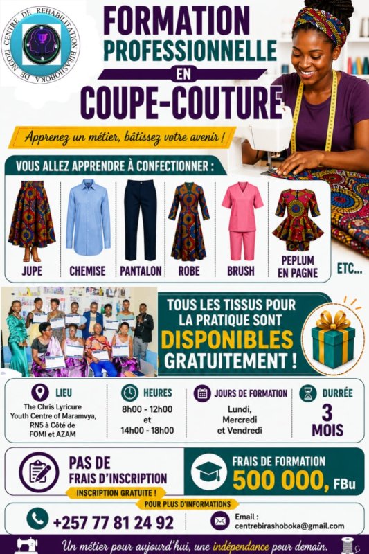 FORMATION PROFESSIONNELLE EN COUPE-COUTURE